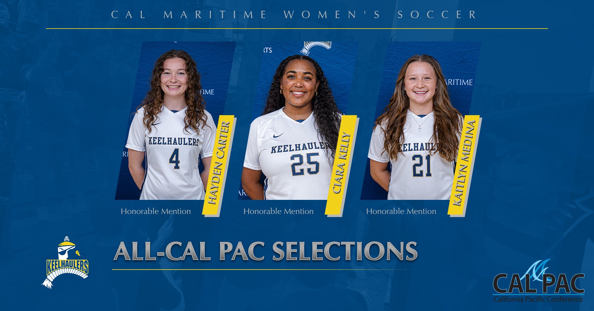 Carter, Kelly and Medina earn All-Cal Pac Honorable Mention